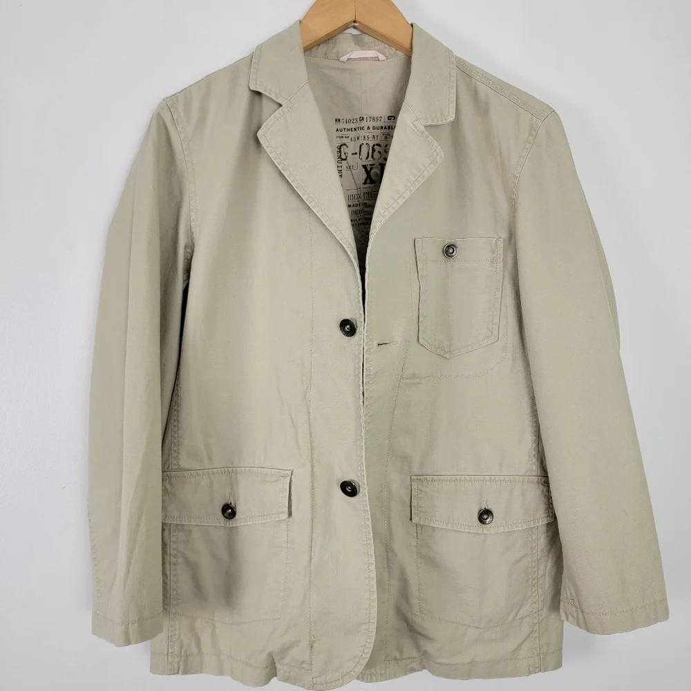 GAP Tan Lightweight Khaki Jacket Collar  Girls XL / Womens S